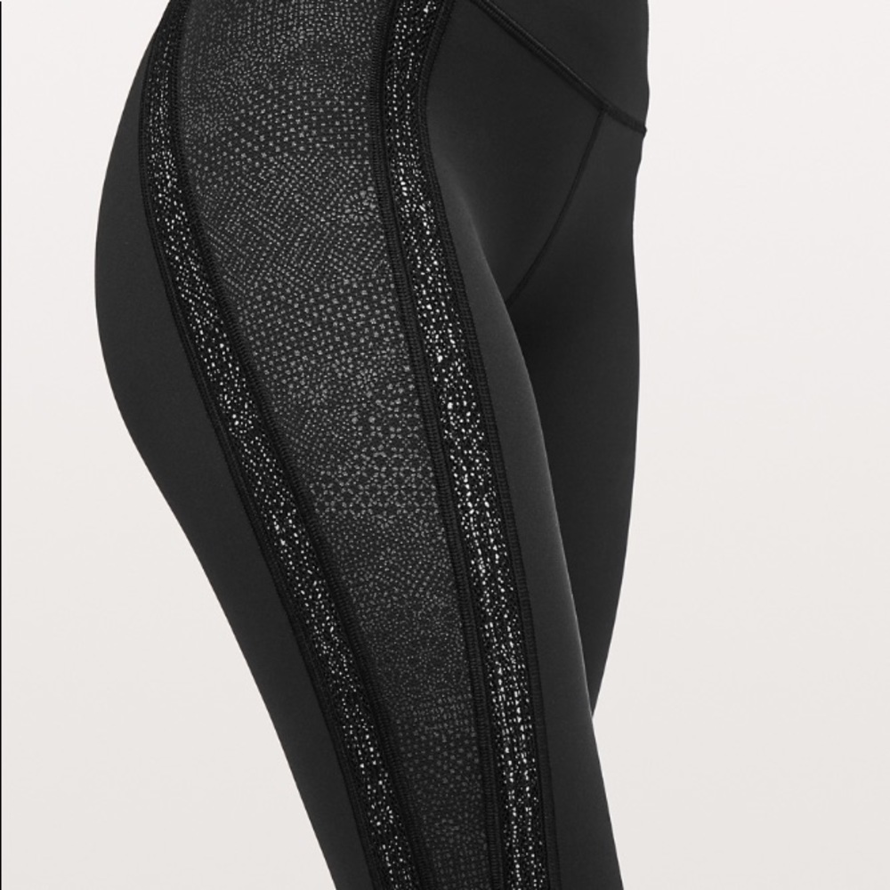 Lululemon 28” Black Power Line Leggings size 8